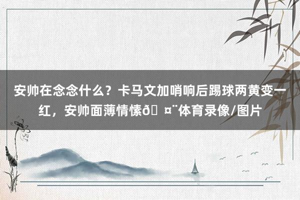 安帅在念念什么？卡马文加哨响后踢球两黄变一红，安帅面薄情愫🤨体育录像/图片