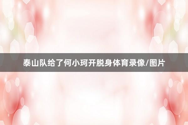 泰山队给了何小珂开脱身体育录像/图片