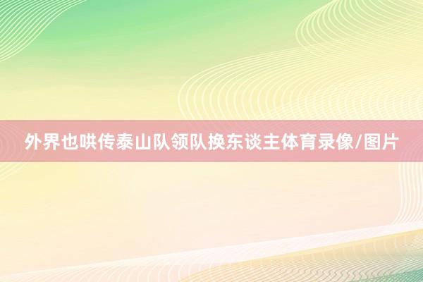 外界也哄传泰山队领队换东谈主体育录像/图片