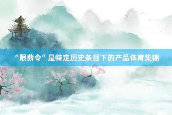 “限薪令”是特定历史条目下的产品体育集锦