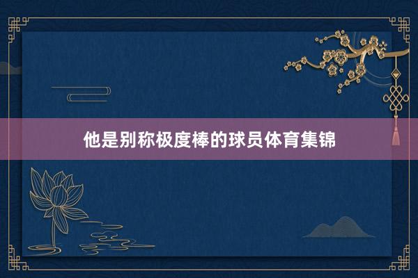 他是别称极度棒的球员体育集锦