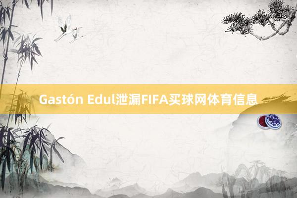 Gastón Edul泄漏FIFA买球网体育信息